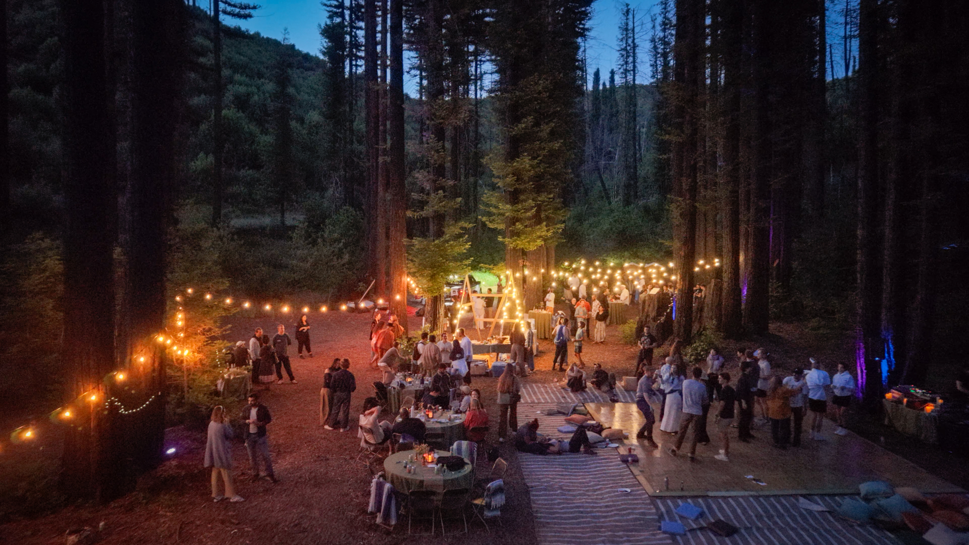 Edge Esmeralda opening ceremony under the redwoods, Healdsburg 2026